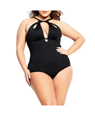 Plus Size Cancun Underwire 1 Piece Swimsuit