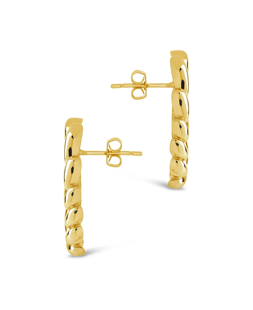 Sterling Forever Gold-Tone or Silver-Tone Round Scalloped Moulinet Studs