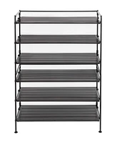 Seville Classics Home 3-Tier Stackable Wide Resin Slat Shoe Rack