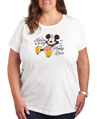 Hybrid Apparel Trendy Plus Disney Mickey Mouse Nature is My Happy Place Graphic T-shirt