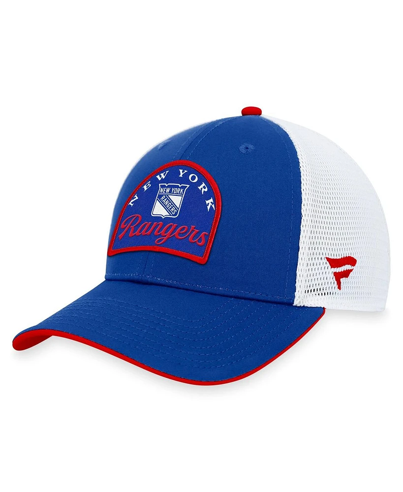 Men's Fanatics Blue, White New York Rangers Fundamental Adjustable Hat