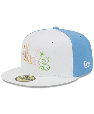Men's New Era White Winston-Salem Dash Theme Nights Shags 59FIFTY Fitted Hat