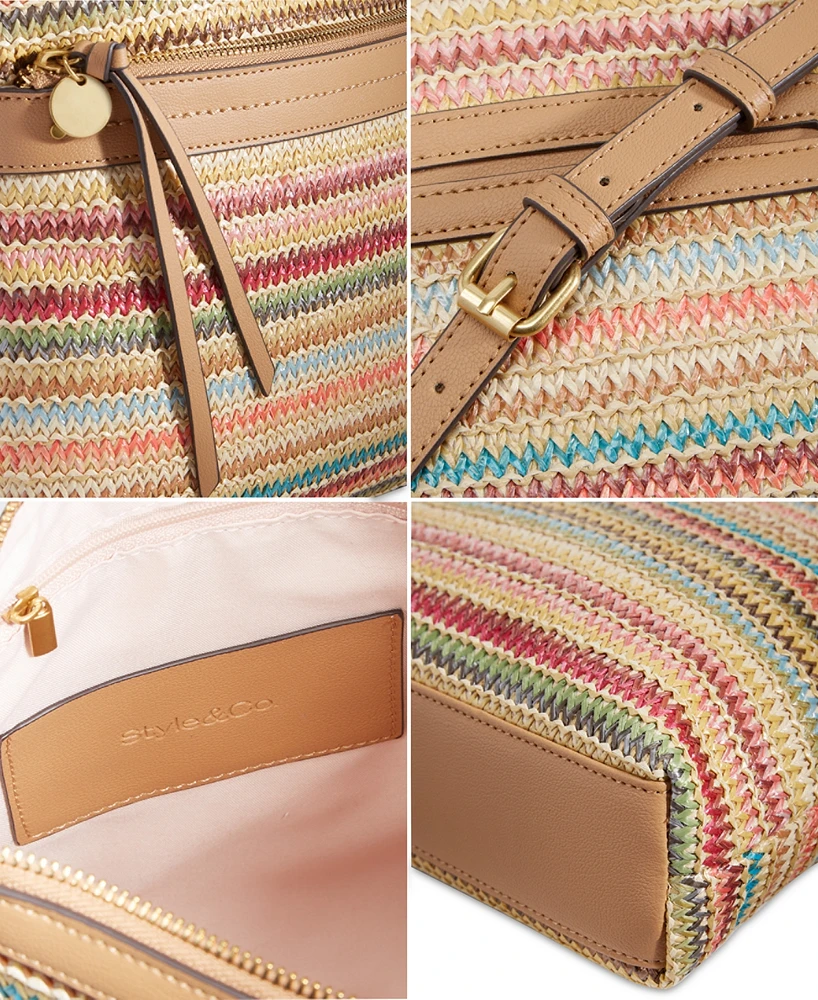 Style & Co Straw North South Crossbody Bag, Exclusively at Macy's