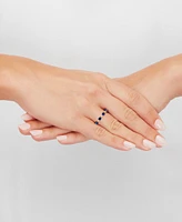 Lab-Grown Blue Sapphire (1 ct. t.w.) & Lab-Grown White Sapphire (1/20 ct. t.w.) Pear Ring in 14k Gold-Plated Sterling Silver (Also in Lab-Grown Pink S