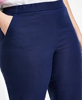 Charter Club Plus 100% Linen Cropped Pants, Exclusively at Macy's