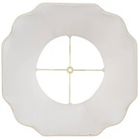 Set of 2 Creme Medium Cut Corner Lamp Shades 10" Top x 16" Bottom x 14" High (Spider) Replacement with Harp and Finial - Springcrest