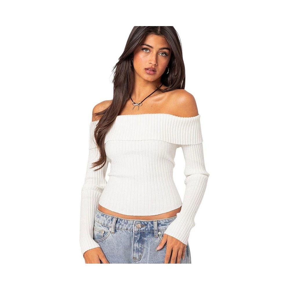 Women's Lauren knit fold over top