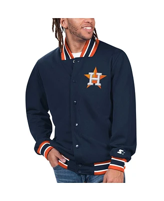 Men's Starter Royal Houston Astros Secret Weapon Satin Full-Snap Jacket