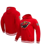 Men's Pro Standard Red Minnesota Wild Retro Classic Fleece Pullover Hoodie