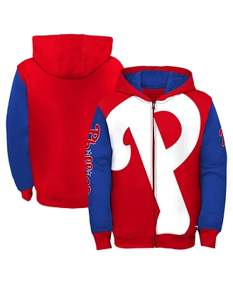 Big Boys Outerstuff Red, Royal Philadelphia Phillies Postcard Full-Zip Hoodie Jacket