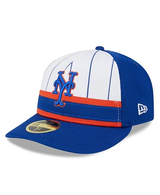 Men's New Era White York Mets 2024 Batting Practice Low Profile 59FIFTY Fitted Hat