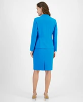Le Suit Two-Button Jacket & Pencil Skirt Suit, Regular Petite