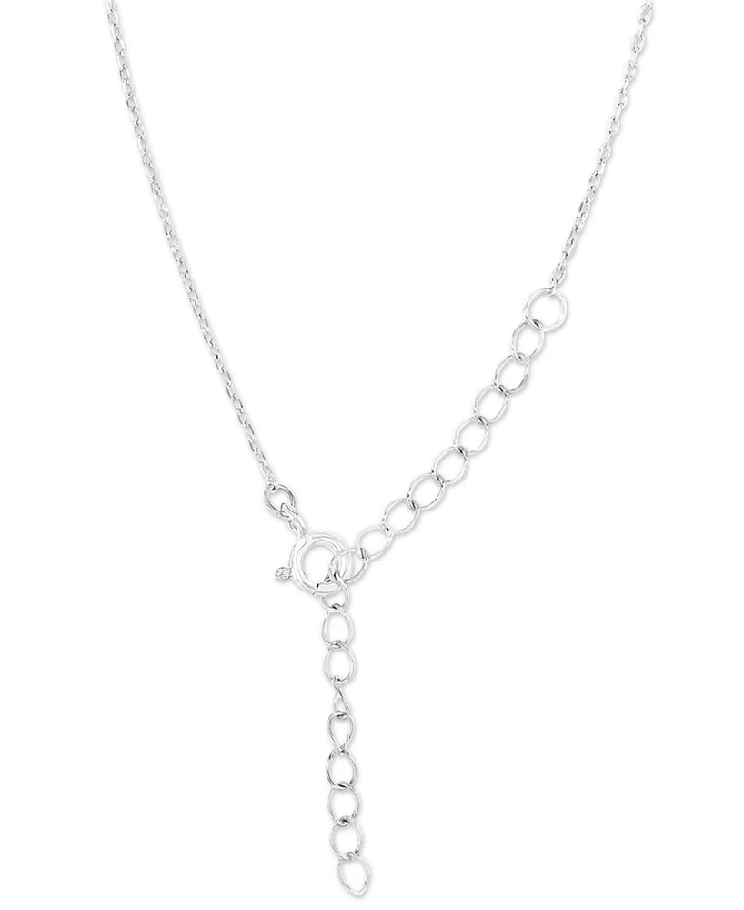 Amethyst (5/8 ct. t.w.) & Lab-Grown White Sapphire (1/2 Teardrop Halo Birthstone Pendant Necklace Sterling Silver, 16" + 2" extender (Als