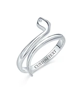 Bling Jewelry Minimalist Delicate Midi Knuckle Thin 1MM Band Stackable Bypass Wrap Snake Serpent Ring14K Gold Plated .925 Sterling Silver
