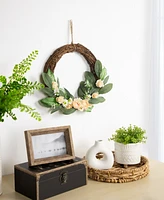Northlight 14" Mini Peach Rose Half Floral Spring Wreath