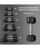 Soozier 50bs/Single Set of 2 Dumbbell Weights for Home Gym Cardio Exercise