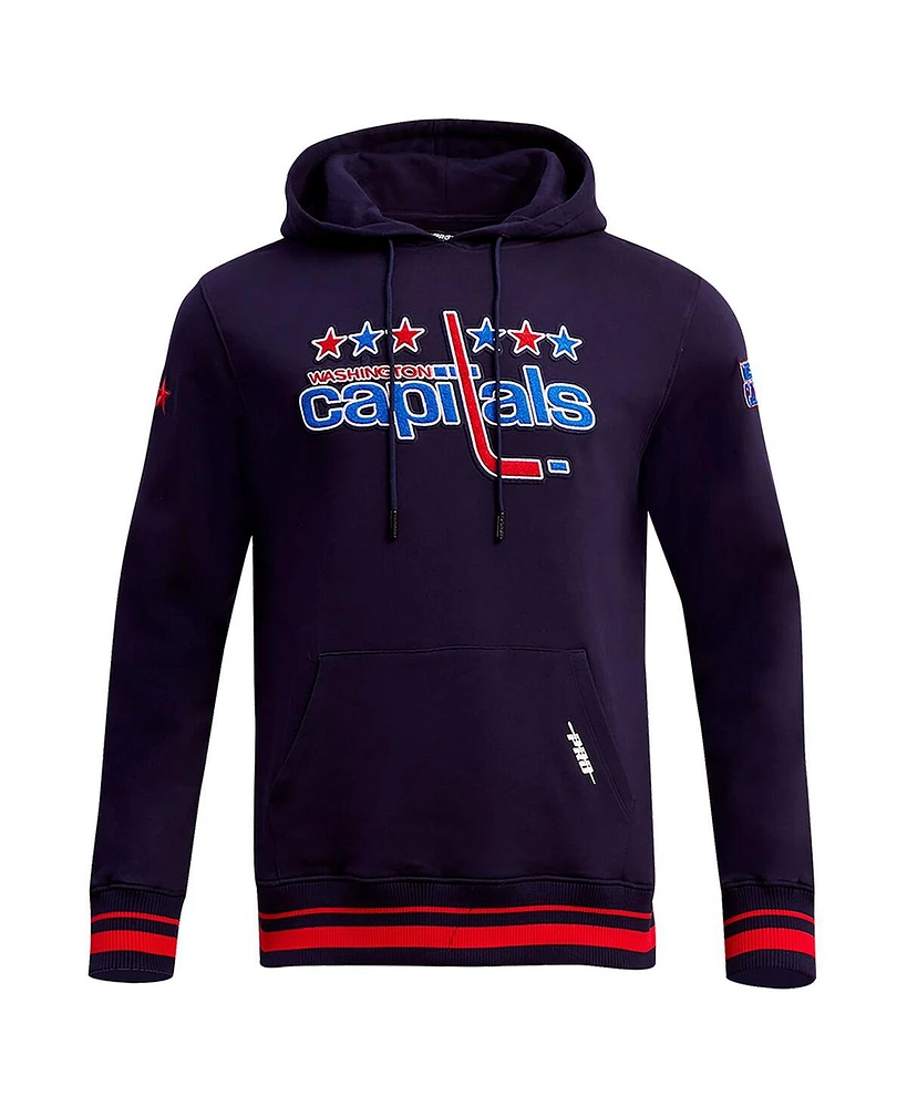 Men's Pro Standard Navy Washington Capitals Retro Classic Fleece Pullover Hoodie