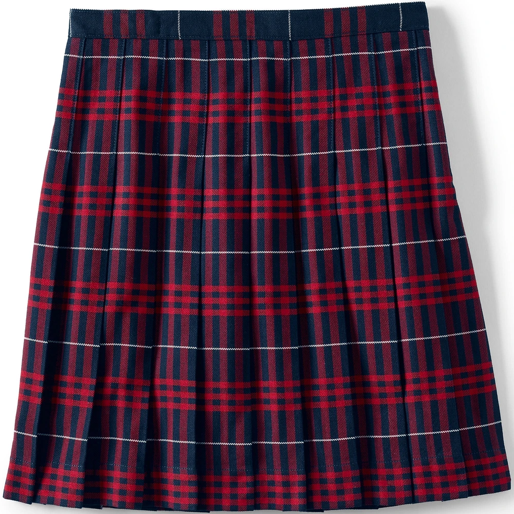 Lands' End Big Girls School Uniform Plaid Pleated Skirt Below the Knee