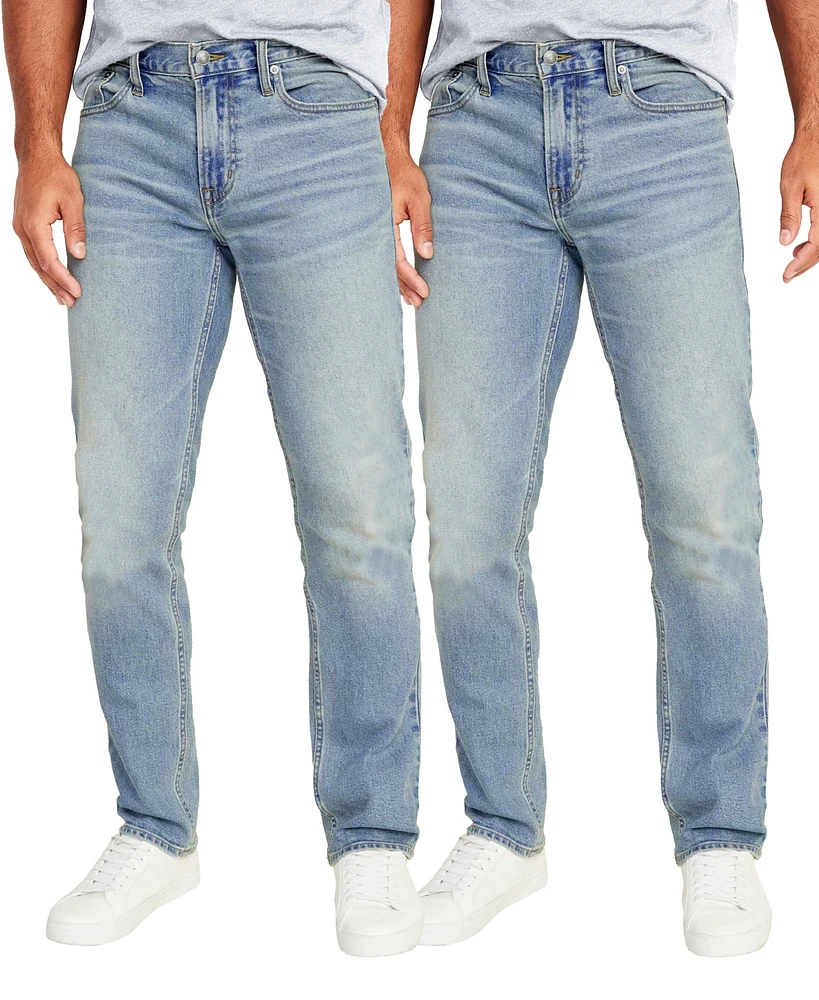 Blu Rock Men's Flex Stretch Slim Straight Jeans, Pack of 2