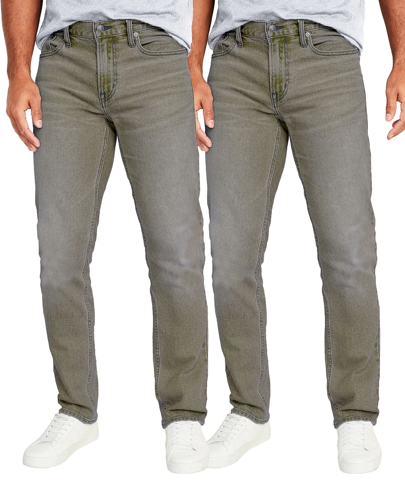 Blu Rock Men's Flex Stretch Slim Straight Jeans, Pack of 2