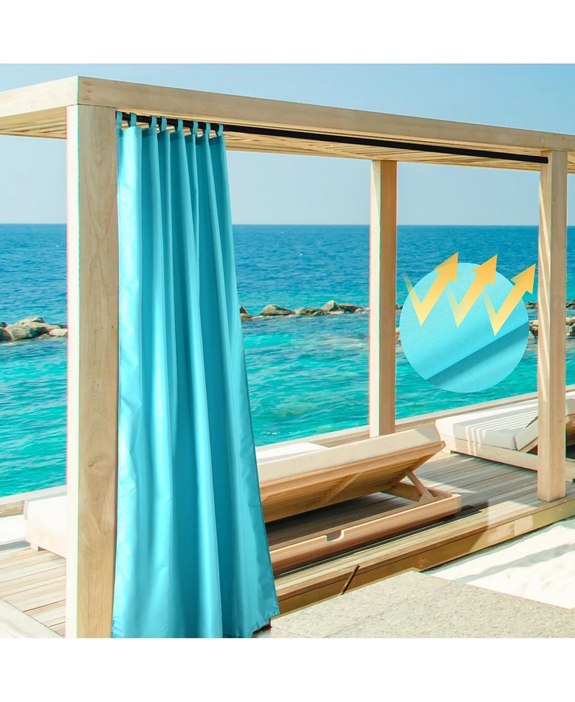 54"x108" Outdoor Privacy Curtain Drape Tab Top UV30+ Patio Lanai Pergola 8 Piece