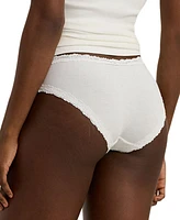 Lauren Ralph Women's Cotton & Lace Jersey Hipster Brief Underwear 4L0077