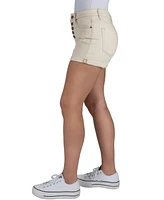 Indigo Rein Juniors' Exposed-Button High Rise Destructed Shorts