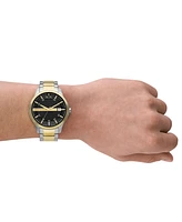 A|X Armani Exchange Men's Three Hand Date Two-Tone Stainless Steel Watch 46mm