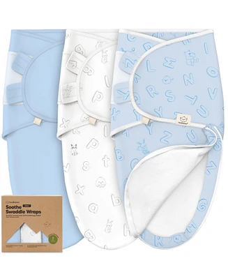KeaBabies 3pk Soothe Zippy Baby Swaddles, Newborn Sleep Sacks, Zipper Swaddle, Wearable Swaddle Blanket