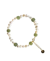 seree Isabelle — Pearl and green jade bracelet