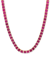 Lab-Grown Ruby 18" Tennis Necklace (48-1/2 ct. t.w.) in Gold-Plated Sterling Silver