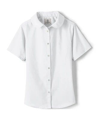 Lands' End Big Girls Short Sleeve Peter Pan Collar Broadcloth Shirt