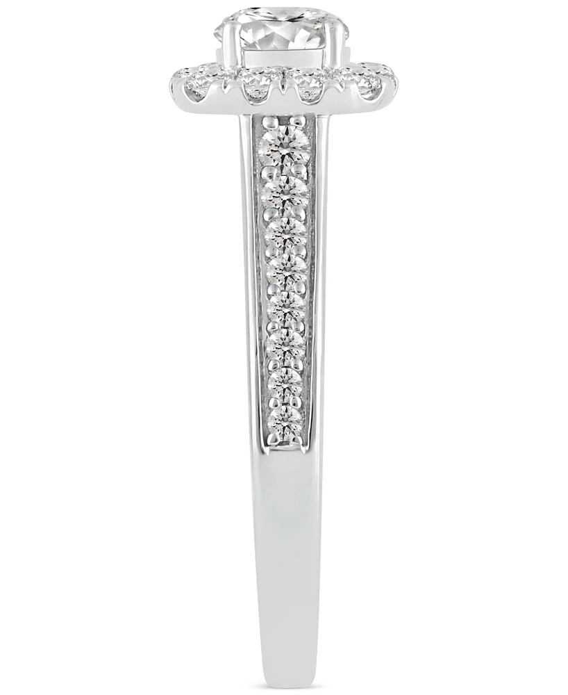 Diamond Halo Engagement Ring (1 ct. t.w.) 14k White Gold or