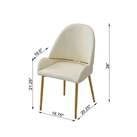 Dining Chair With Pu Leather Color Metal Legs (Set Of 2)