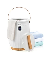 Bucket Towel Warmer with 4 Timer Settings and Portable Handle for Bathroom Use