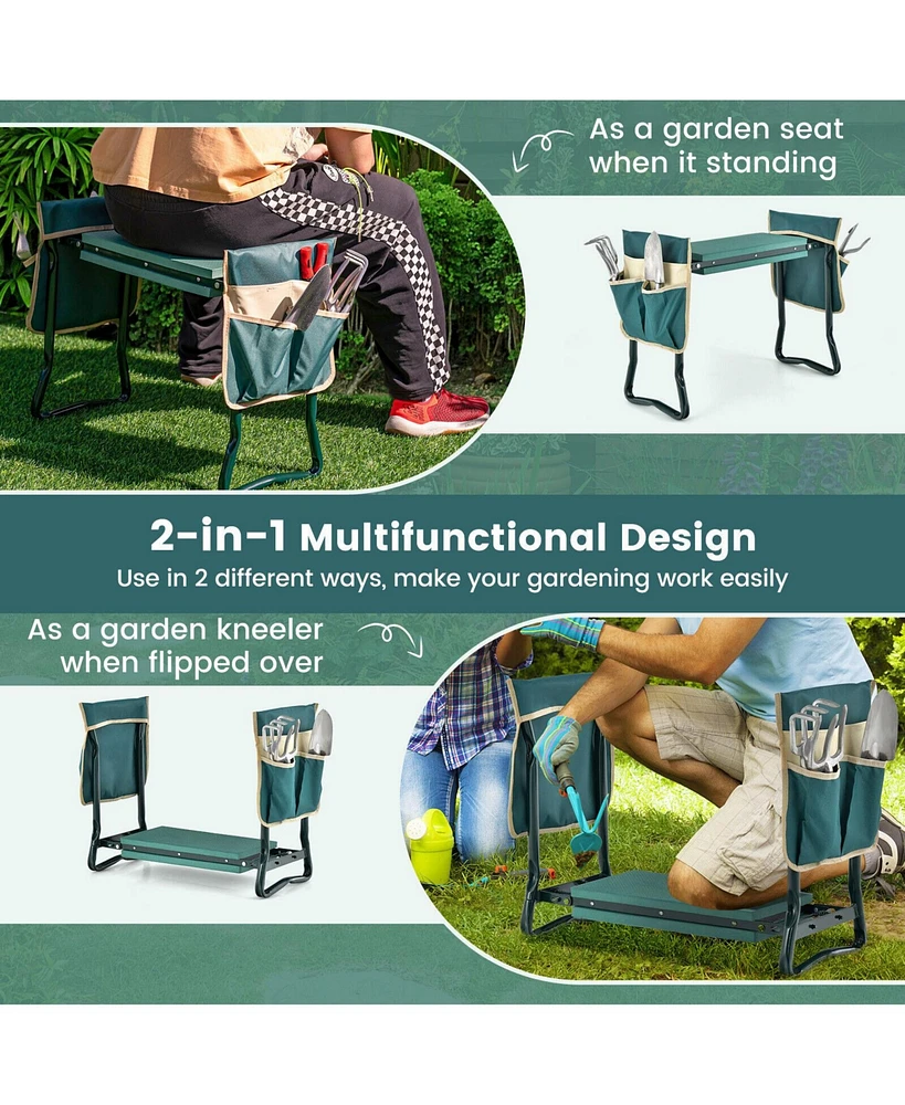 Sugift Folding Garden Kneeler and Seat Bench