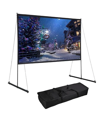 100" Portable Detachable Projector Screen with Stand Movie Projection 16:9 Hd 1.1 Gain