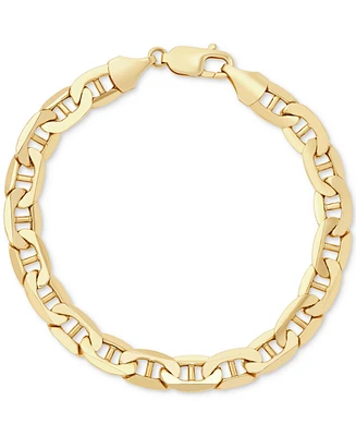 Italian Gold Men's Polished Mariner Link Chain Bracelet in 14k Gold