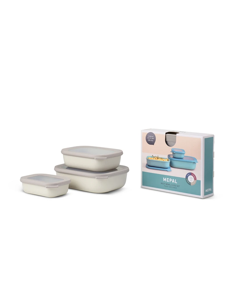 Mepal Cirqula 3Pc. Rectangular Shallow Multi Bowl Set