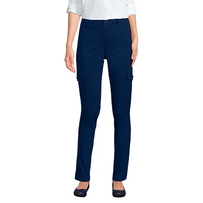 Lands' End Petite Mid Rise Slim Cargo Chino Pants