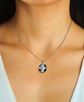 Multi-Gemstone Round Cluster 18" Pendant Necklace (3-3/8 ct. t.w.) Sterling Silver (Also Alternative Multi-Gemstone)