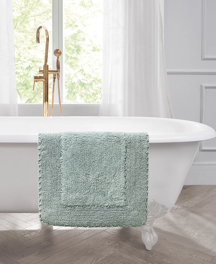 Laura Ashley Ruffled Cotton Bath Rug, 20" x 34"
