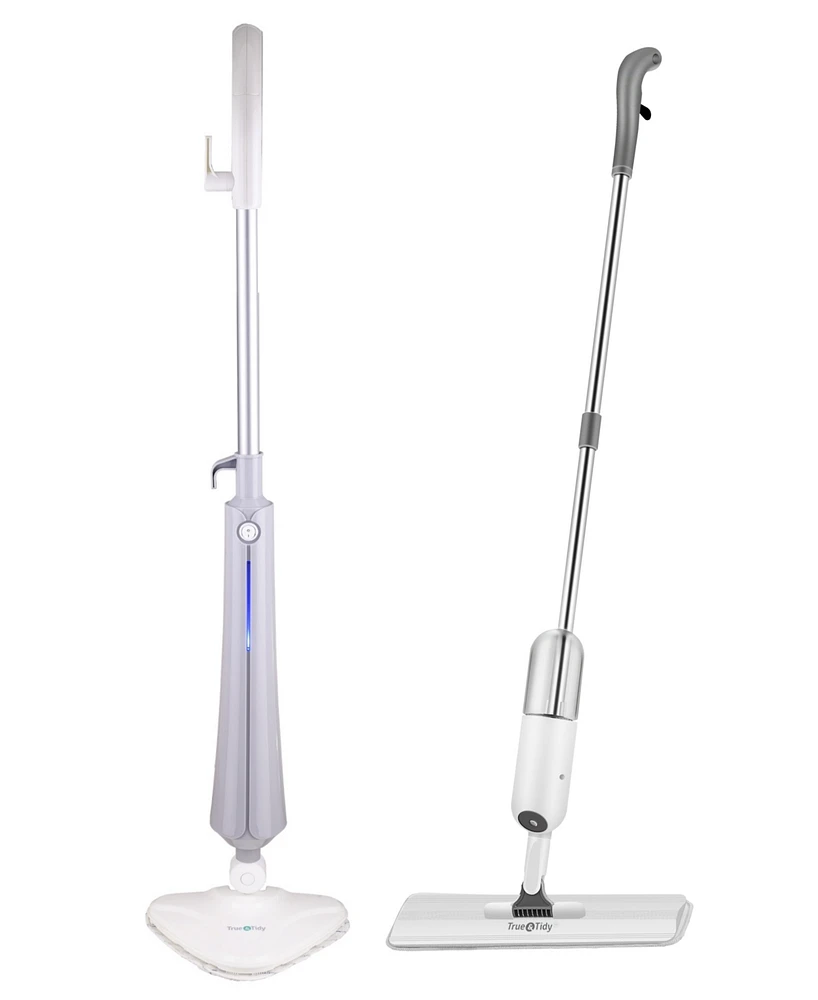 True & Tidy Complete Floor Cleaning Set with Steam Mop and Spray Mop