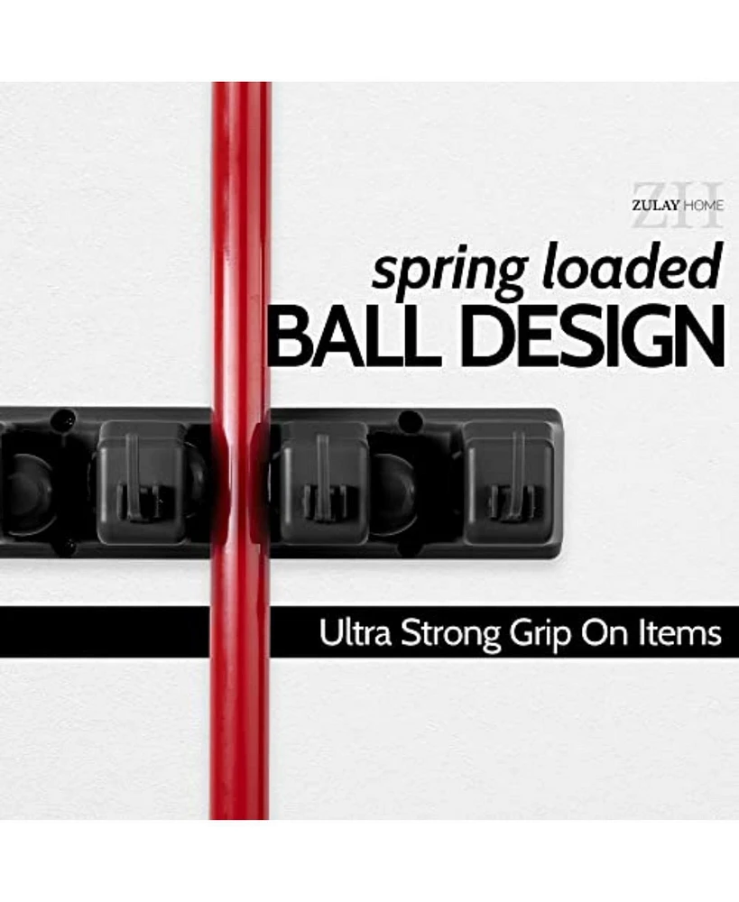 Mop and Broom Organizer Wall Mount - Easy to Install Holder for Storing Cleaning Supplies 3 Slots