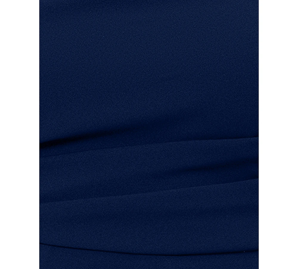 Betsy & Adam Plus Strapless Asymmetrical-Neck Jumpsuit