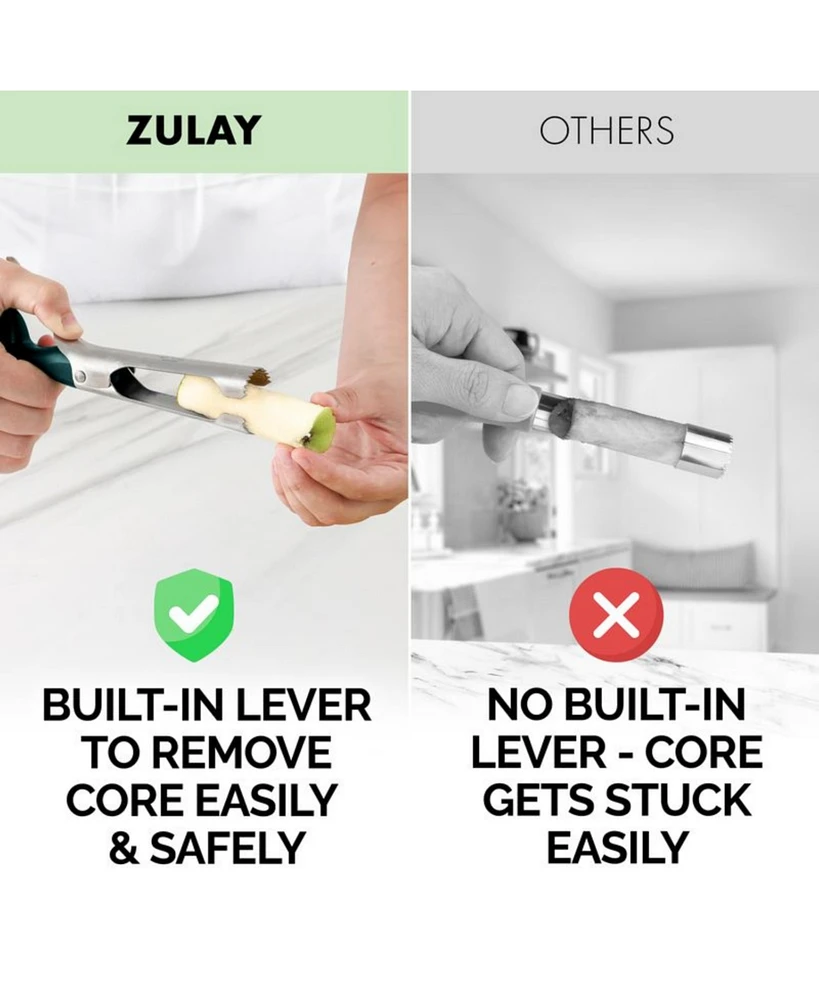 Zulay Kitchen Durable Stainless Steel Premium Apple Corer Remover