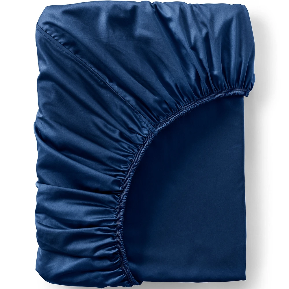 Lands' End 400 Thread Count Premium Supima Cotton No Iron Sateen Fitted Bed Sheet