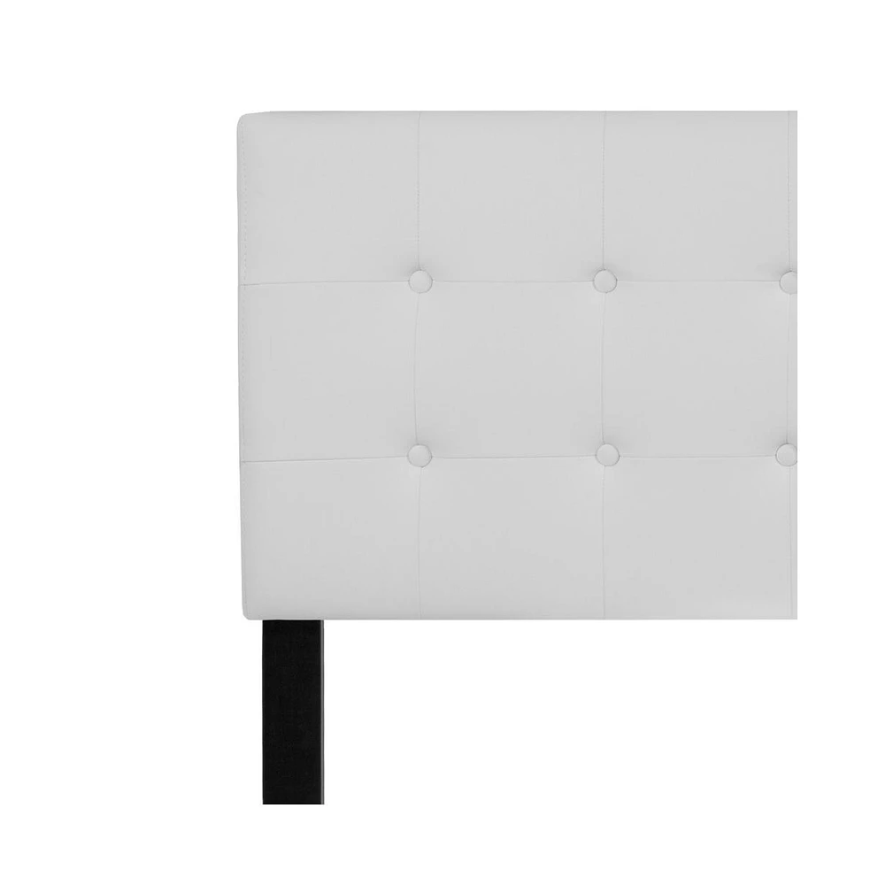 Button Tufted Queen Upholstered Headboard