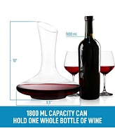 Zulay Kitchen Crystal Red Wine Decanter - 100% Hand Blown Lead-Free Glass Wine Aerator (1800ml)