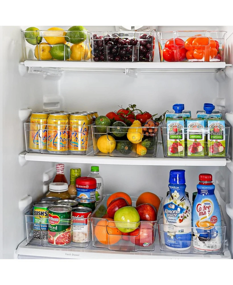 4 Pack Large Clear Fridge Organizers and Storage